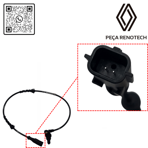 RN 07637R-X 479007637R SENSOR DO ABS TRAS. ESQDIR DUSTER 4X2 2